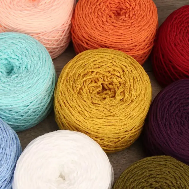 200 модная хлопчатобумажная пряжа мягкая Толстая 8ply молочная для рукоделия