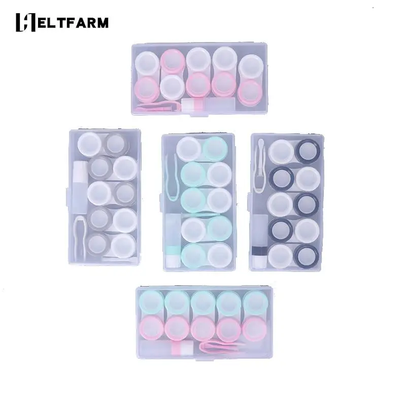 

5Pairs Contact Lens Case Container Eye Contacts Women Travel Contact Lenses Case Leakproof Kit Holder Box Display Box Easy Carry