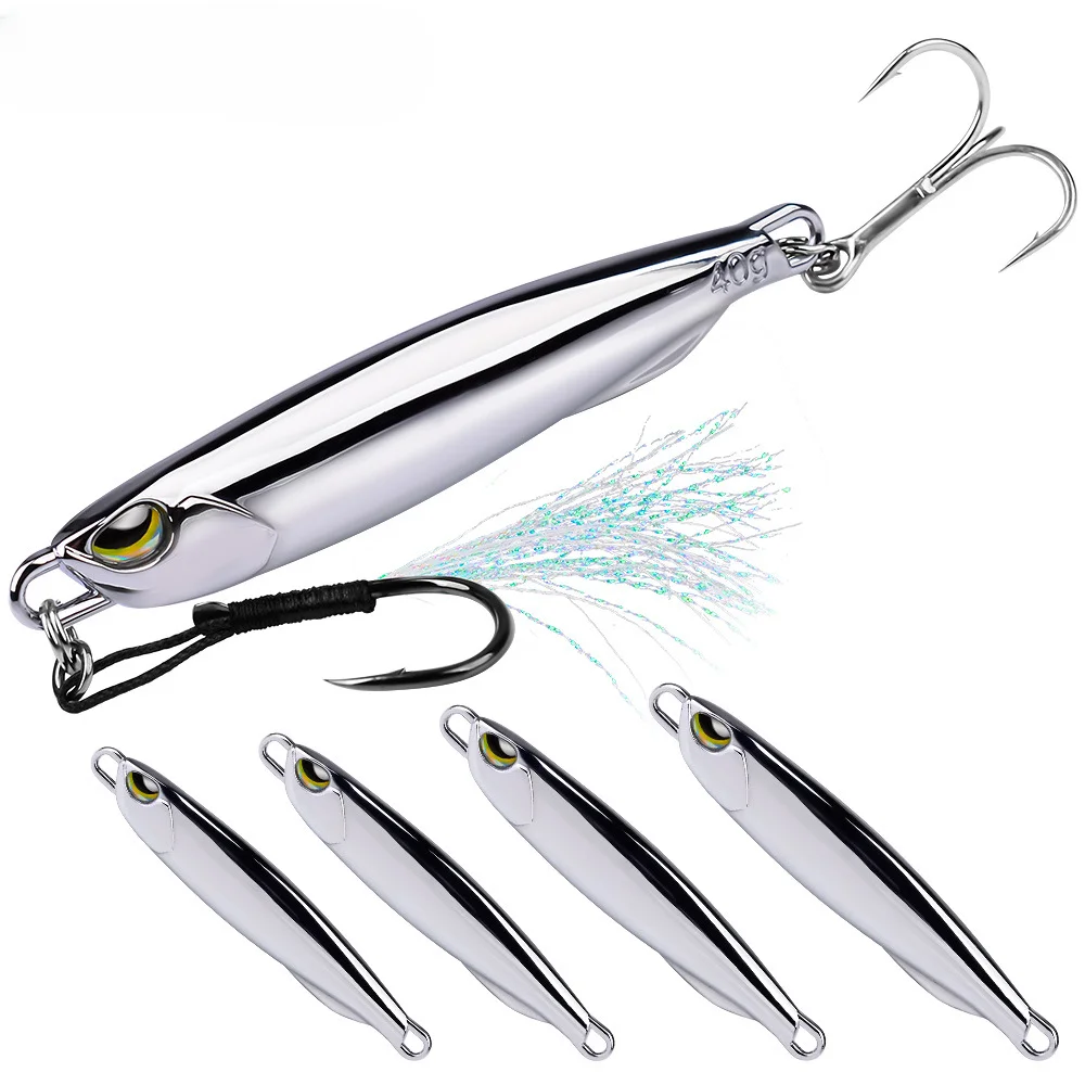 

Metal Fishing Lure 15g 20g 30g Shore Cast Hook Swimbait Spoon Jig Artificial Bait Laser Cover Pike Trout Pesca Spinning Tackle