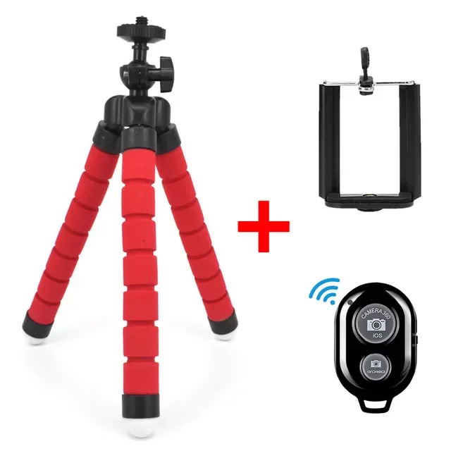 

Phone Tripod Portable Adjustable Stand Mount Holder Clip Bluetooth-compatible Remote Control For Cellphone Mobile Phone