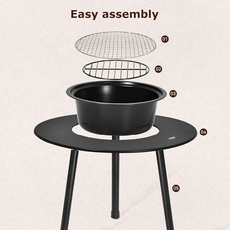 Портативный складной стол для печи круглый кемпинга манюра барбекю пикника