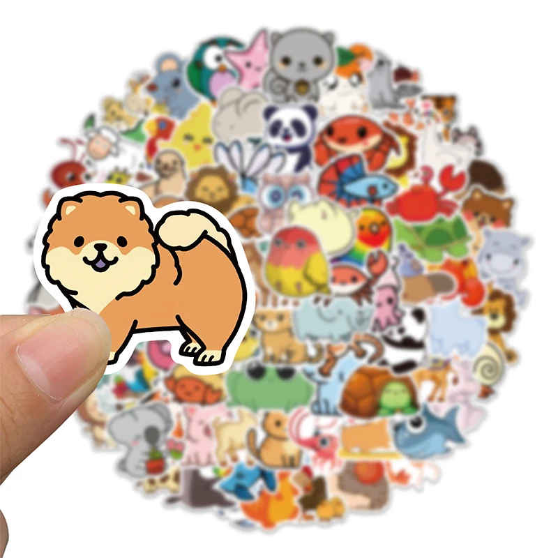 

200 Pcs Natural Animal Graffiti Sticker Luggage Guitar No Glue Waterproof Sticker Nature Animal Doodle Stickers