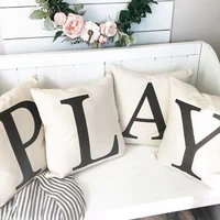 black letter pillow case english alphabet polyester cushion throw cover for sofa home decor room decoration flower pillowcase