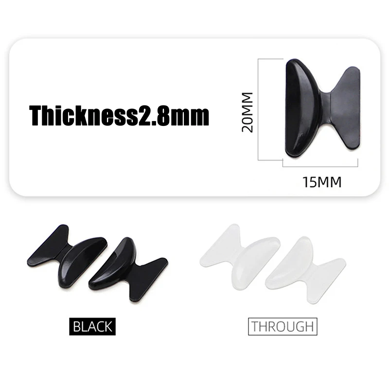 

High Quality 5 Pairs Useful Soft Silicone Nose Pad For Glasses Non-slip Eyeglasses Sunglass black white Nose Pad