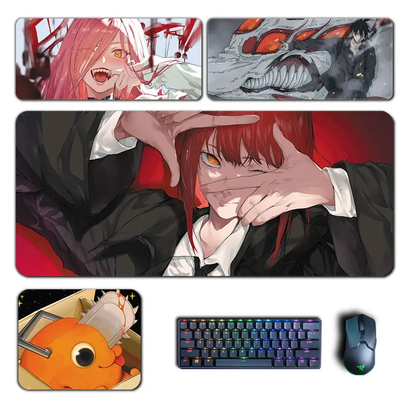 

Anime Chainsaw man Large Mouse Pads Makima Power Aki Denji Mousepad Computer Laptop Gamer Pad PC Gaming Accessories Desk Mats