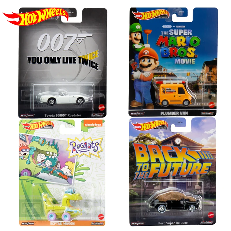

Original Hot Wheels Premium Car Retro Entertainment Diecast 1/64 Vehicles Back To The Future 007 Super Mario Bros Toys for Boys