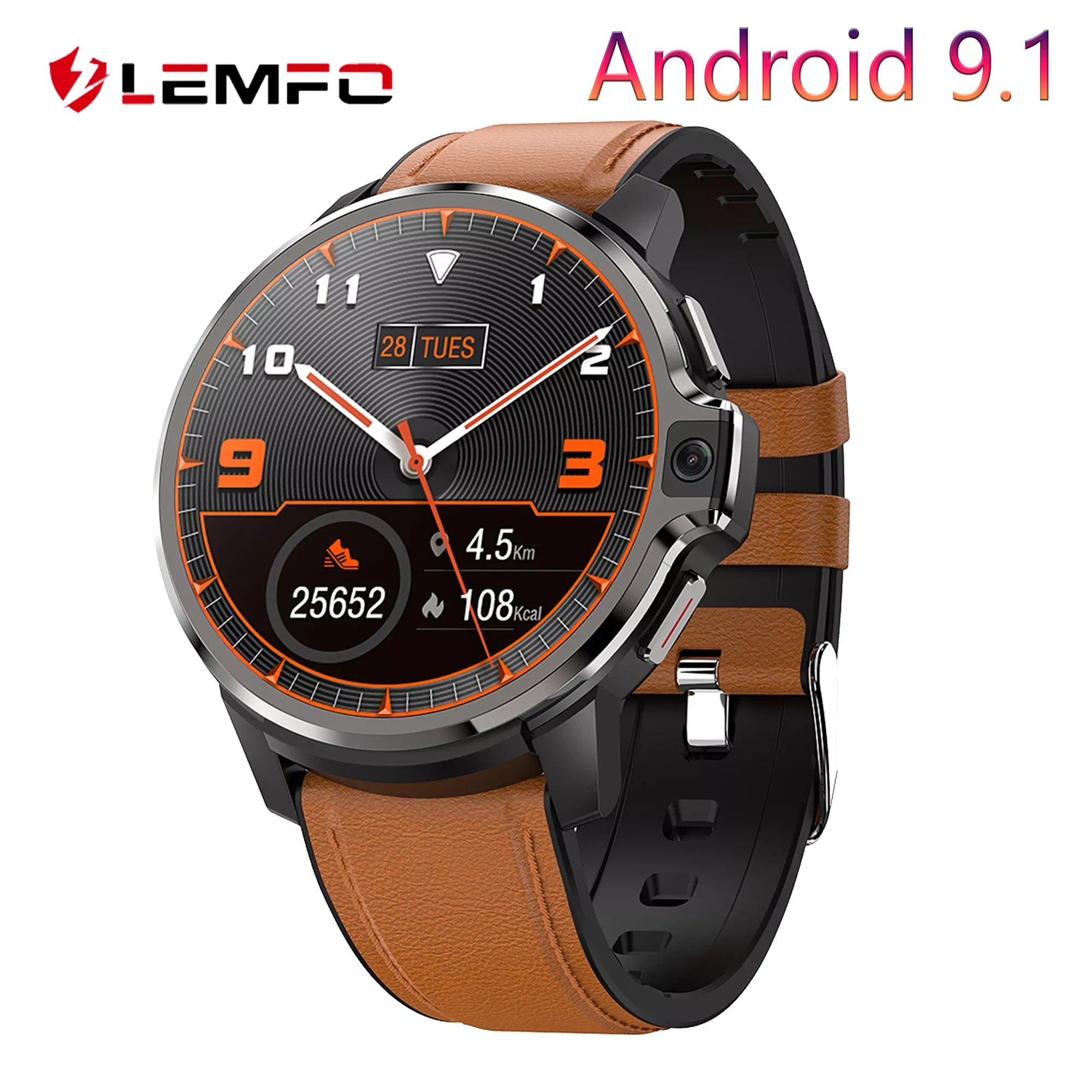 

Lemfo Lemp 4G Smart Watch Men GPS Sim Card Android 9.1 OS 400*400 HD Screen Dual Camera 4G 64GB Smartwatch Smart watch