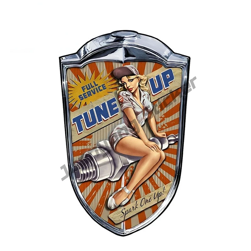 

Creativity Car Sticker Super Sexy Pin Up Girl Grill Sign Spark One Up JDM Window Window Decal Exterior Accessories KK13x8cm