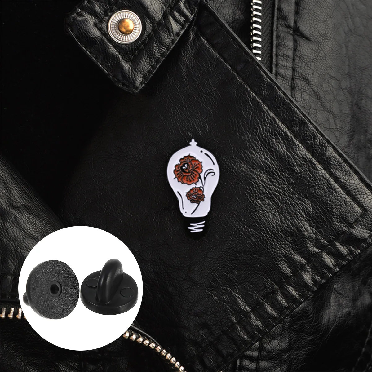 

200 Pcs Butterfly Hat Pin Backplate Plastic Tags Lapel Brooch Back Pin Blank Brooch Buckles Rubber Caps PVC Pin Brooch