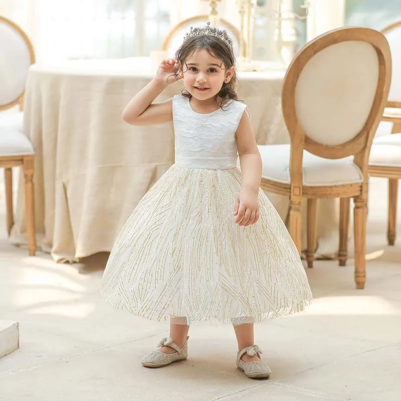 

2022 Girls Tulle Dress 1st Birthday Vestidos Sleeveless Baby Boutique Clothes Princess Baptism Christening for Party Weddings