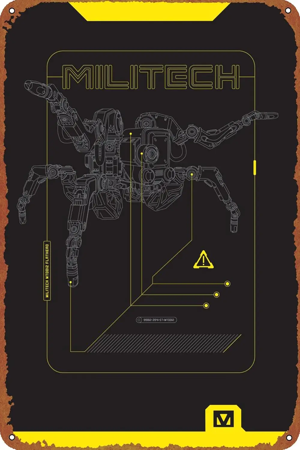 Militech игровой постер жестяная вывеска кафе-бар домашнее настенное художественное