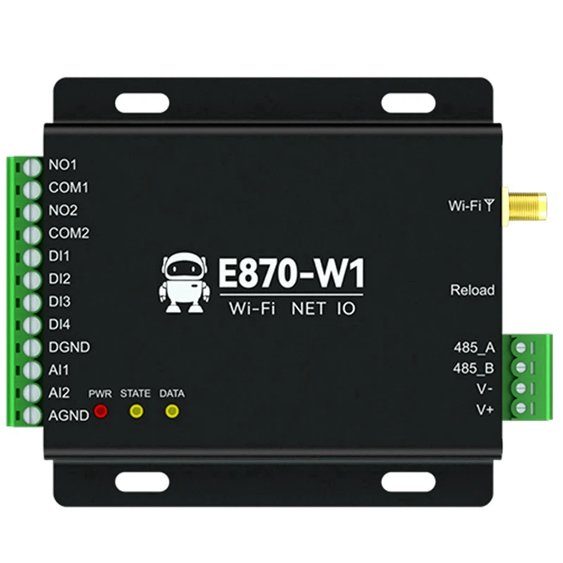 

WiFi Edge Acquisition Gateway IO Controller Ethernet RS485 4DI+2DO+2AI E870-W1 TCP/UDP/MQTT Protocol Modbus