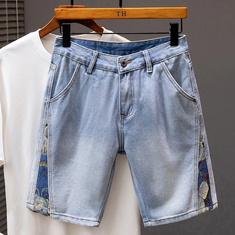 Джинсовые шорты из хлопка и полиэстера Moderatespace стиль 2024