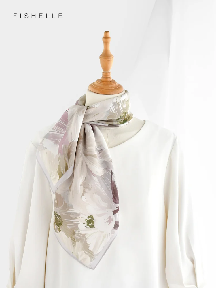 Элегантный цветок morandi 100% натуральные шелковые шарфы маленький квадратный шарф