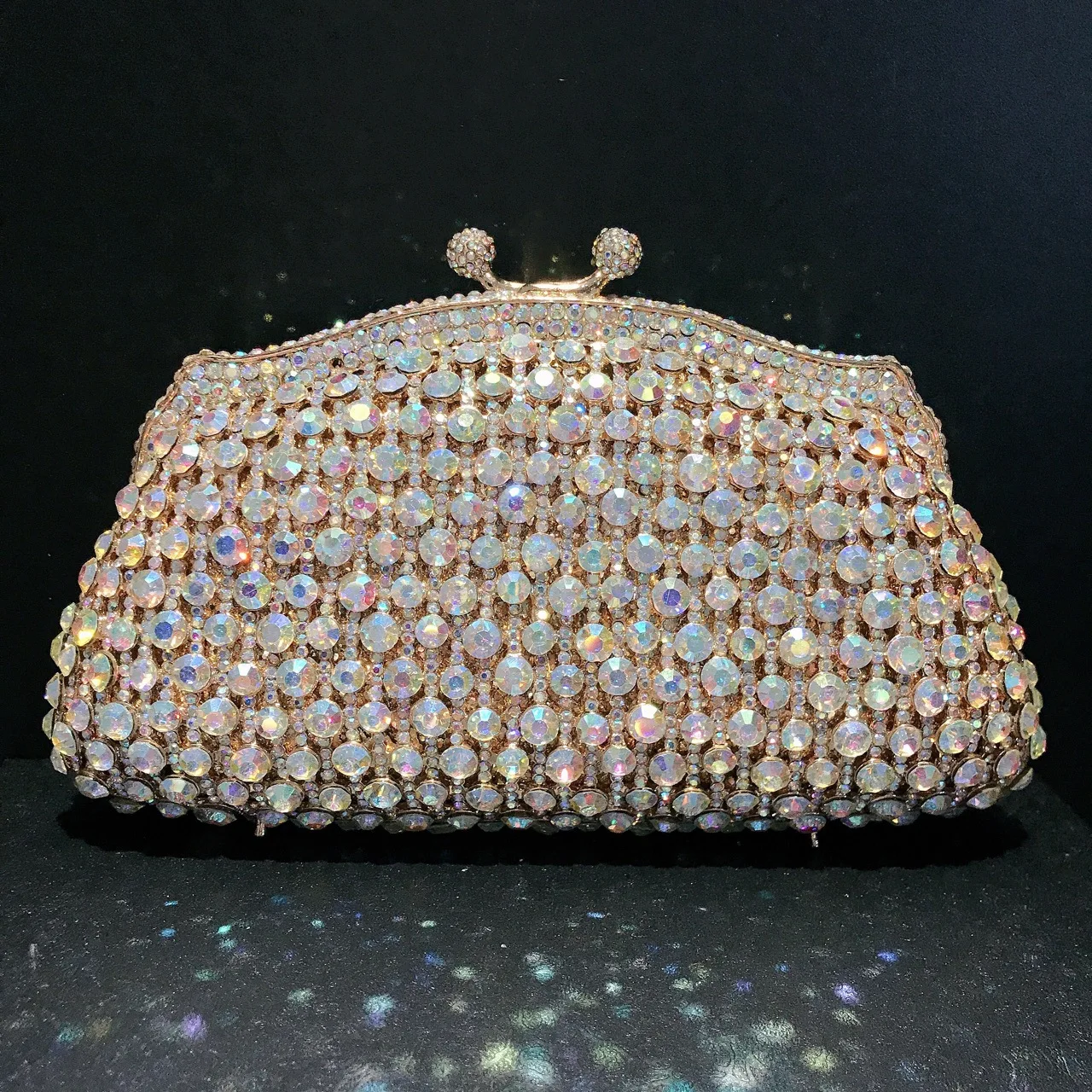 

Pink Crystal Wedding Purse Diamond Bridal Party Handbag Luxury Rhinestone Evening Clutches Cocktail Gemstone Clutch Bag