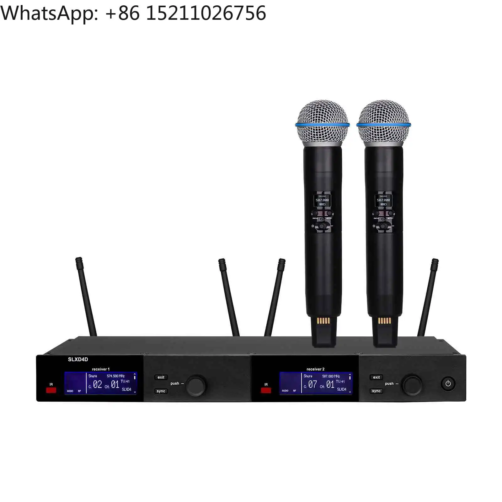 Фото SLXD4D SLXD24 BETA58A Двухканальная беспроводная микрофонная система UHF Инфракрасная частота соответствия Караоке Церковный выступ №2