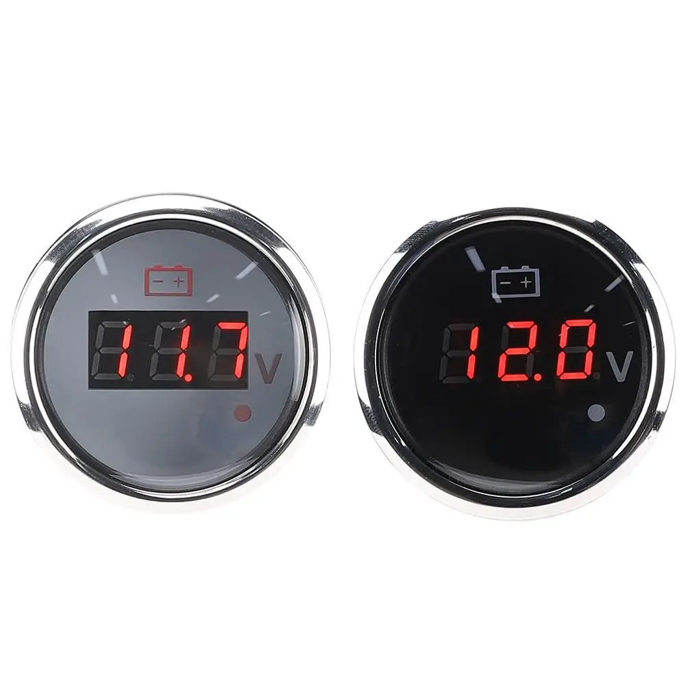 

2in Battery Voltage Gauge LED Digital Display IP67 Waterproof Smart Alarm Universal for Boat Auto