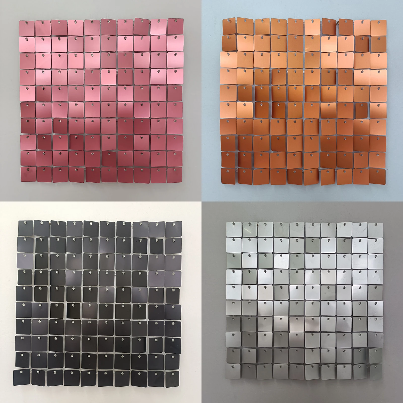 Фото 6-30 шт., матовые серебряные мерцающие настенные панели 150x180 см, мерцающий фон с квадратными блестками для украшения свадьбы, дня рождения №1