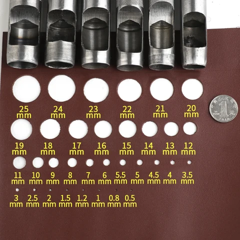 Круглый дырокол для кожаного ремня Сделай Сам кожаная сумка/кожа/ремень/ремешок для часов/обувь/ткань/искусственный инструмент 0,5 мм-30 мм на выбор