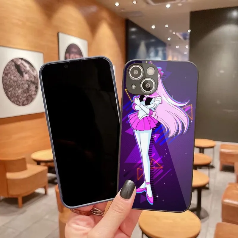 

Эстетичный японский аниме мультяшный Луна для IPhone 14 13 12 11 Pro Max X XR XS 8 7 Plus чехол для телефона из жидкого стекла