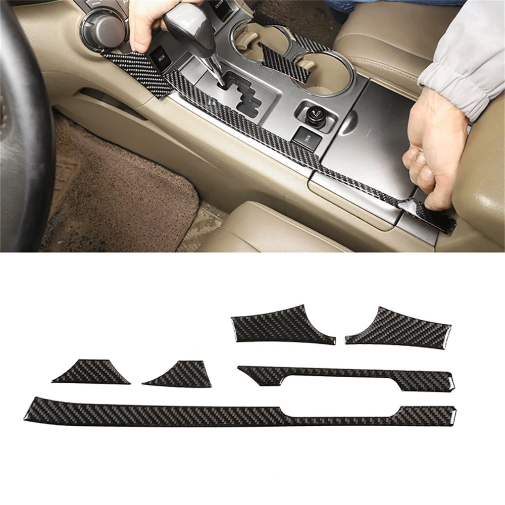 

Soft Real Carbon Fiber Central Gear Shift Side Panel Decorative Cover for Toyota Highlander 2009-2013 Interior Car Accessories