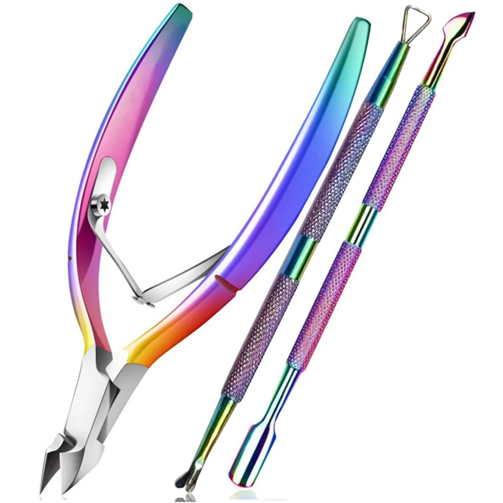 

3Pcs/Set Cuticle Nippers Nail Cutter Nippers Stainless Steel Cuticle Pusher Cuticle Nipper Feet Care