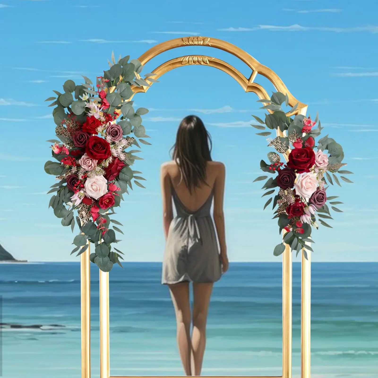 2x искусственная Цветочная композиция ручной работы зелень искусственный