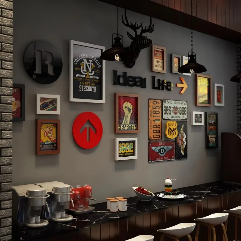 Промышленное светодиодное настенное искусство набор фоторамок с подсветкой