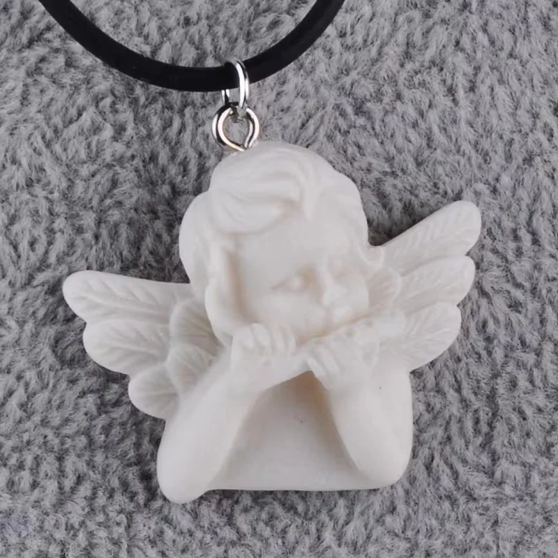 Религиозные украшения из смолы Cherub Kewpie подвеска в виде крыла ангела ожерелье для