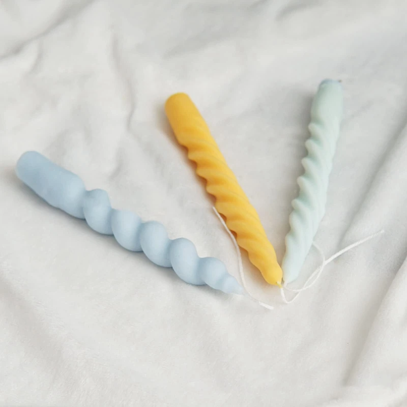 3D форма для свечей литья DIY спиральная коническая эпоксидная витая подсвечник