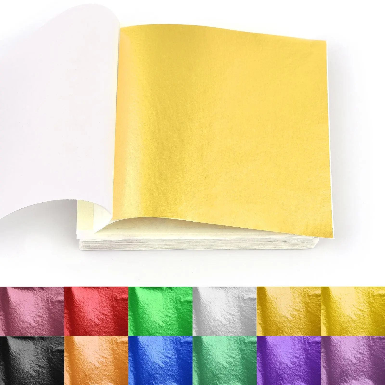 

100Sheets Imitation Gold Silver Foil Paper Leaf Gilding DIY Epoxy Resin Art Craft Paper Birthday Wedding Cake Dessert Decoration