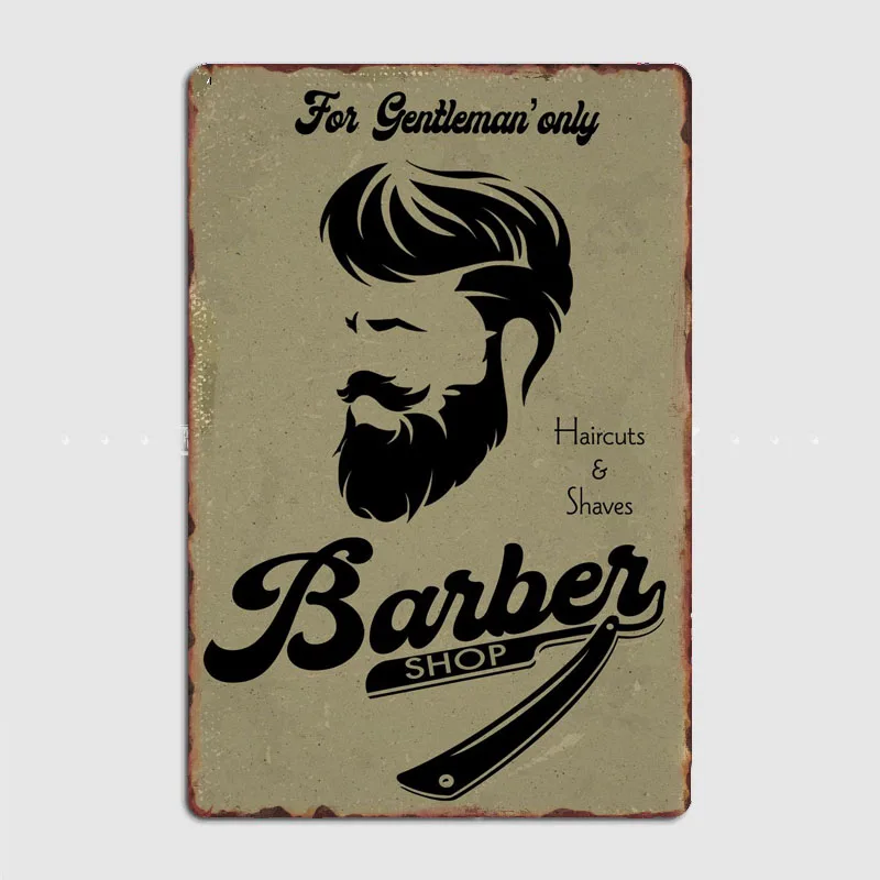 

Barber Decorative Poster Metal Poster Retro Garage Living Room Decorations For Men Wall Custom Tin Vintage Home Decor