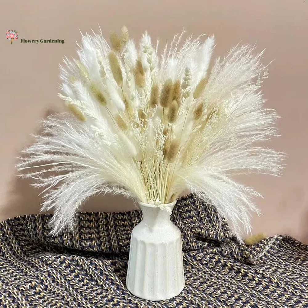 

Pampas Grass Bouquet Dried Flowers Nordic Lovergrass Golden Ball Diy Decoration Artifical Flower Bohemian Home Decor Accessories