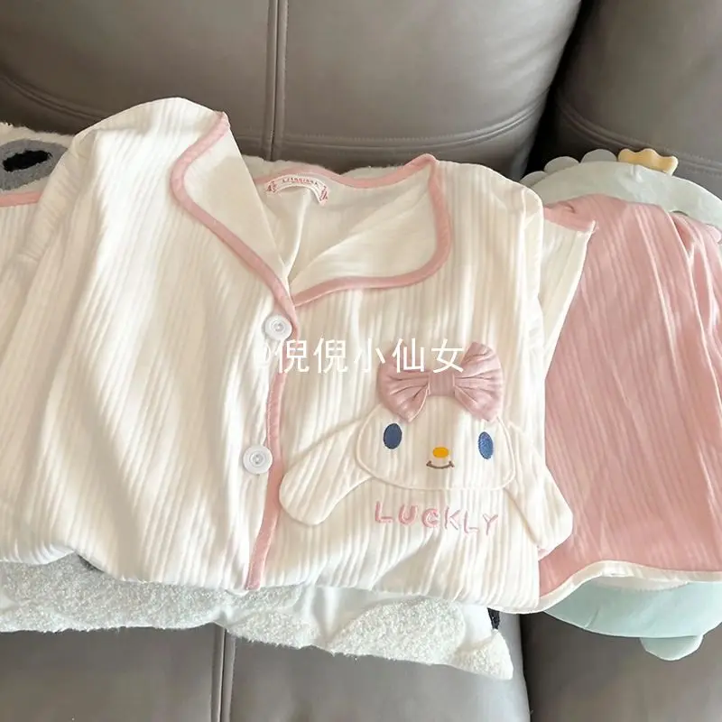 Miniso серия Hello Kitty Cinnamoroll Linabell Kawaii летний женский пижамный комплект мультяшная