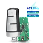 Пульт дистанционного управления для VW Passat CC, 3 кнопки, 433 МГц, ID48, 3C0 959 752 BA