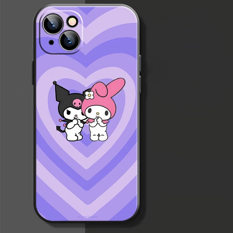 

Japan Holle Kitty Phone Case For Apple iPhone 13 12 11 Pro 12 13 Mini X XR XS Max SE 6 6s 7 8 Plus Coque Back Black Funda