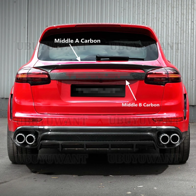 

High Quality Real Carbon Fiber Spoiler For Porsche Cayenne 958 92A MK2 SUV 4 Door GTS 2015 2016 2017 Sport Spoiler