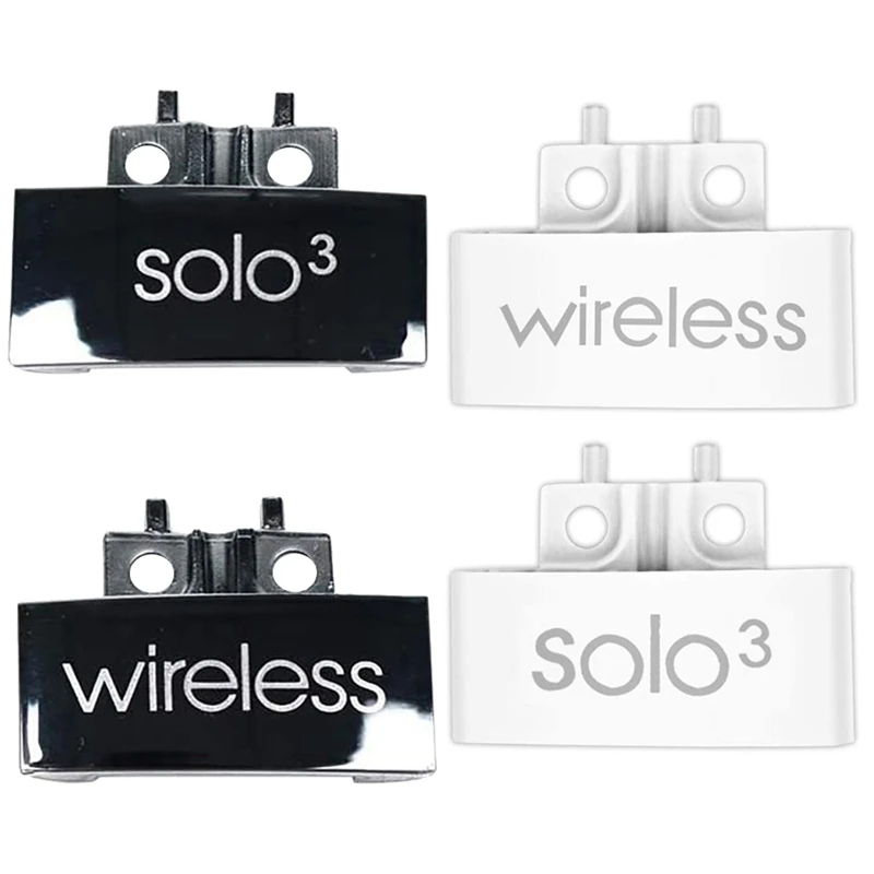 

2 Pair Hinge Replacement Headband Connector Hinge Clip Cover For Beats Solo 3 Wireless Headphones White & Silver