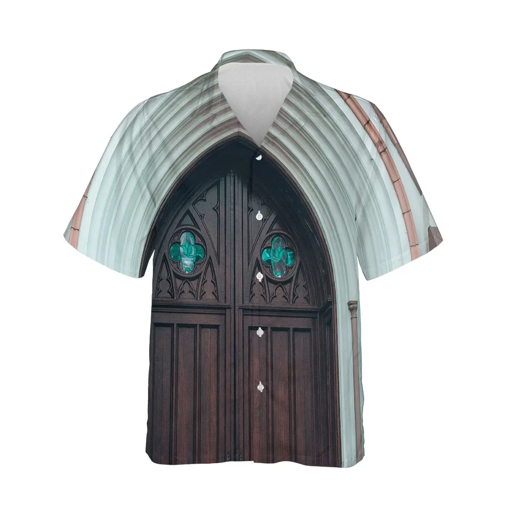 Jumeast New 3D Printed Gothic Mystery Men's Summer Shirts Cool Streetwear Hawaiian Men's Short Sleeve Casual Shirts Loose Tops
