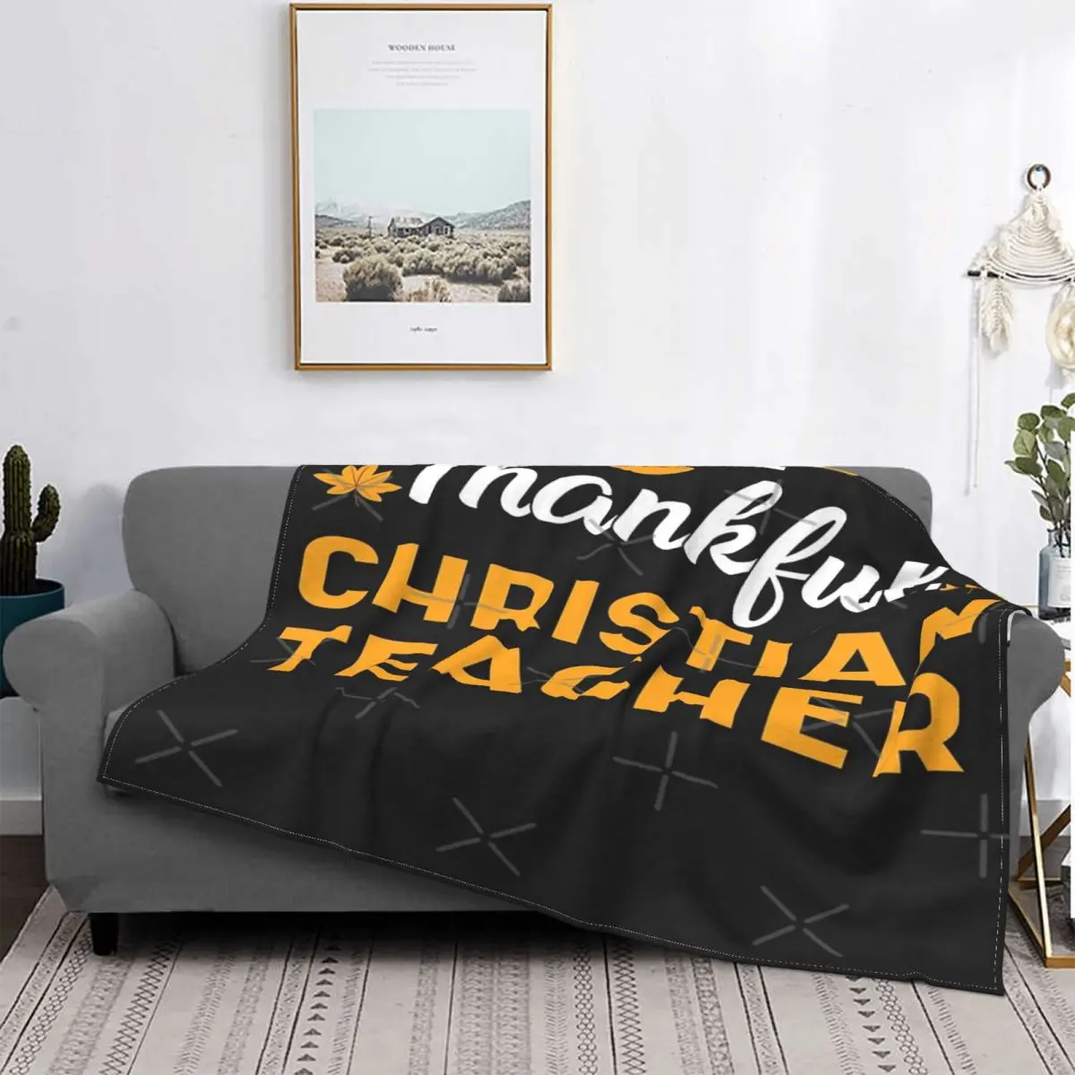 

One Thankful-Manta de maestro cristiano, a cuadros colcha para cama, sofá, cama, manta doble, toalla de playa de lujo