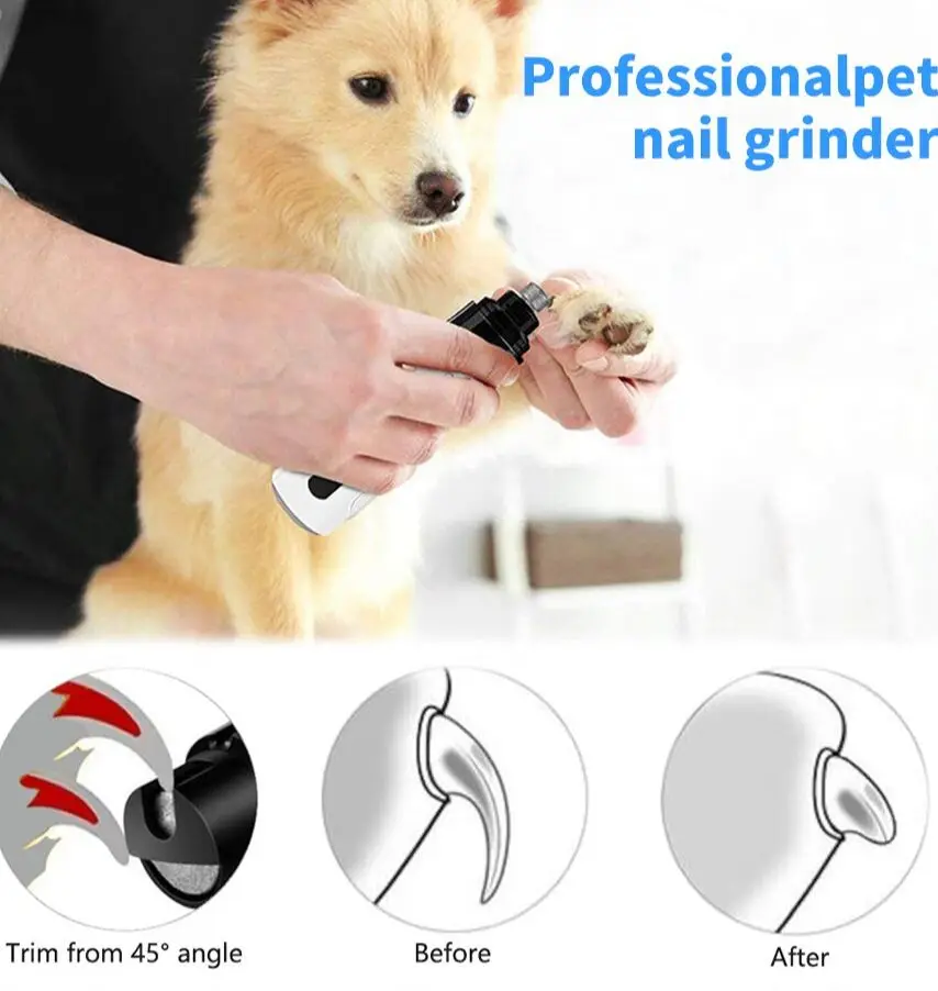 Electric Dog Nail Clippers Grinders Rechargeable USB Chargin