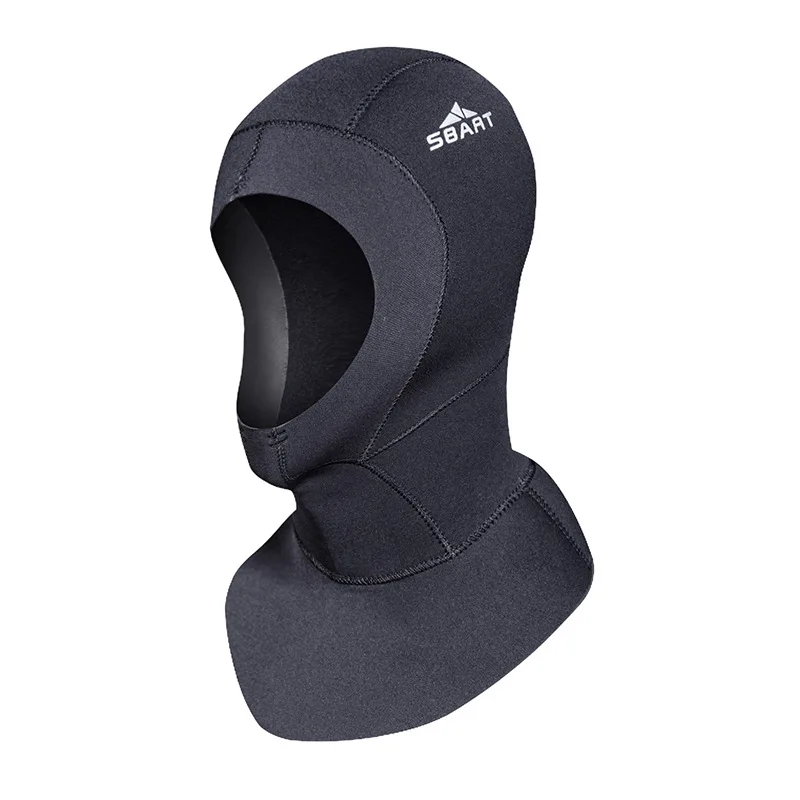 SBART 3mm Neoprene Scuba Diving Hood With Shoulder Spearfishing Equipment Hat Women Men Winter Snorkel Swim Warm Wetsuit Cap | Спорт и