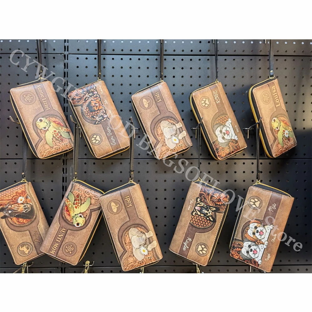 Женский кошелек из искусственной кожи с милым жирафом 2023