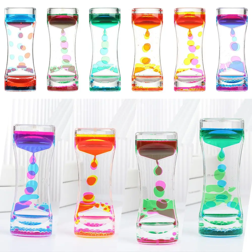 

Gift Dynamic Oil Drop Crafts Double Color Liquid Timer Hourglasses Ornaments Oil Leak Hourglass Toys
