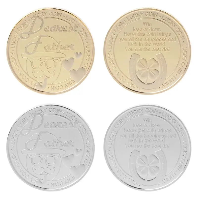 Памятная монета H55A с золотым и серебряным покрытием для любимого отца, сувенирная коллекция Памятная монета H55A с золотым и серебряным покрытием для любимого отца, сувенирная коллекция