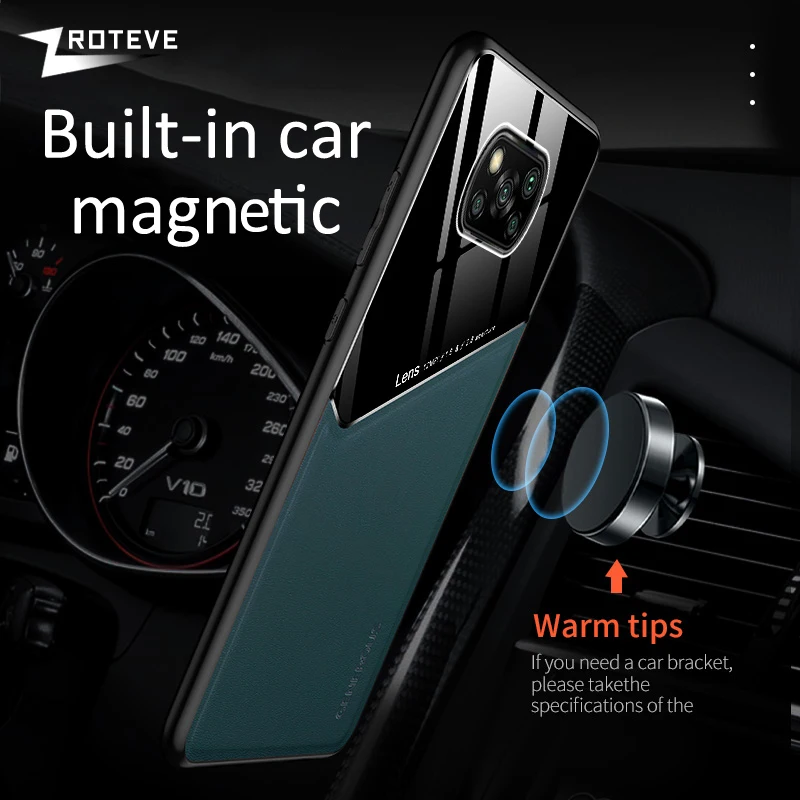 Poco X3 Case Zroteve PU Leather Car Magnetic Hard PC Cover For Xiaomi Pocophone X3 GT F3 F4 M5 M5s C40 Xiomi M3 M4 X4 Pro Cases