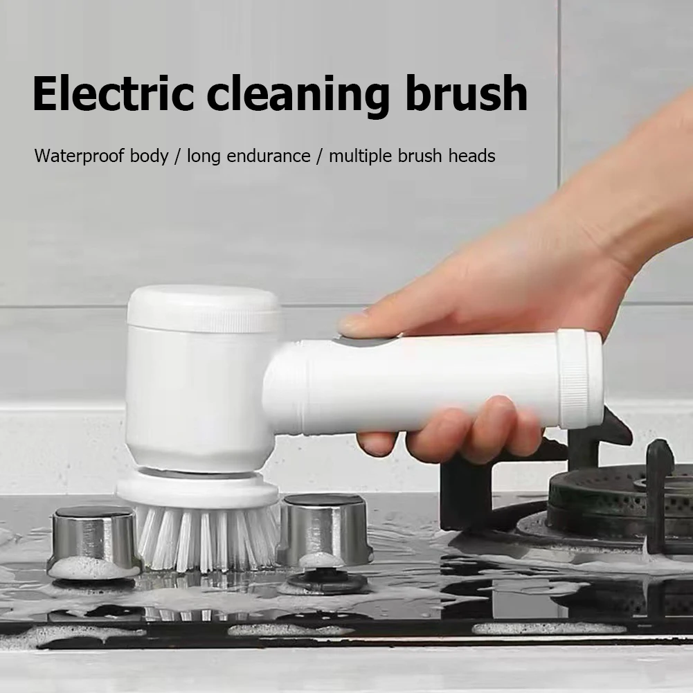 Многофункциональная электрическая щетка для чистки, ручная Беспроводная щетка для мытья посуды, кухонная щетка для посудомоечной машины, щ...