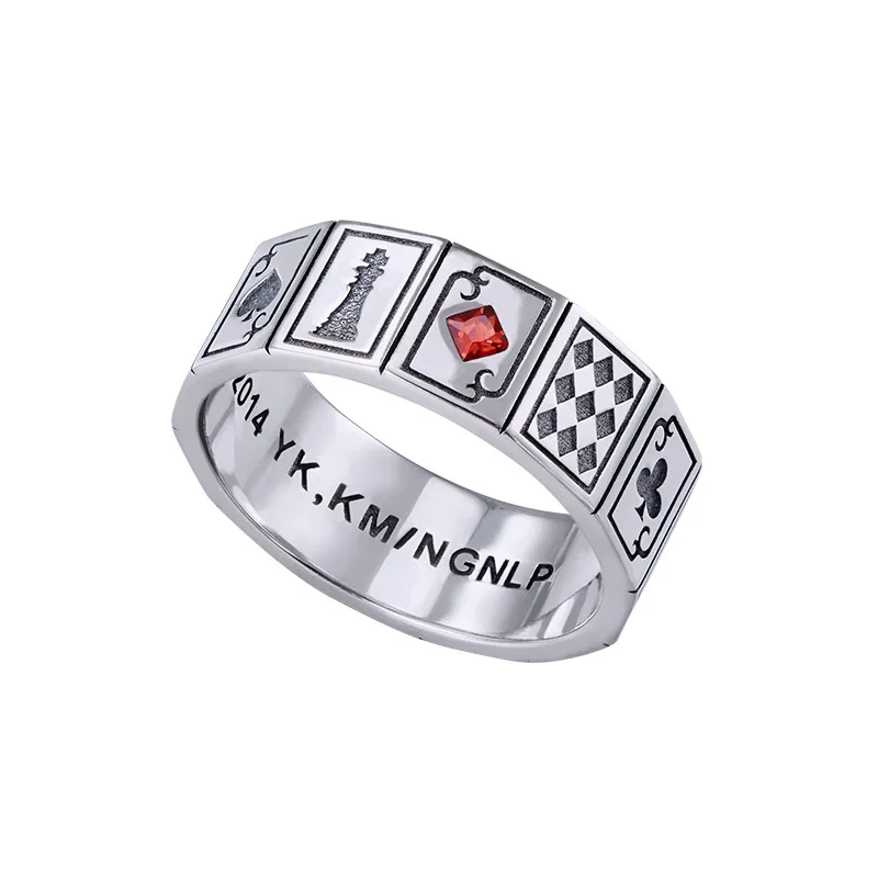 

1 шт. Новинка Аниме No Game No Life Sora Shiro Косплей правило кольцо красный камень покер ролевые металлические кольца на палец для унисекс подарки игр...