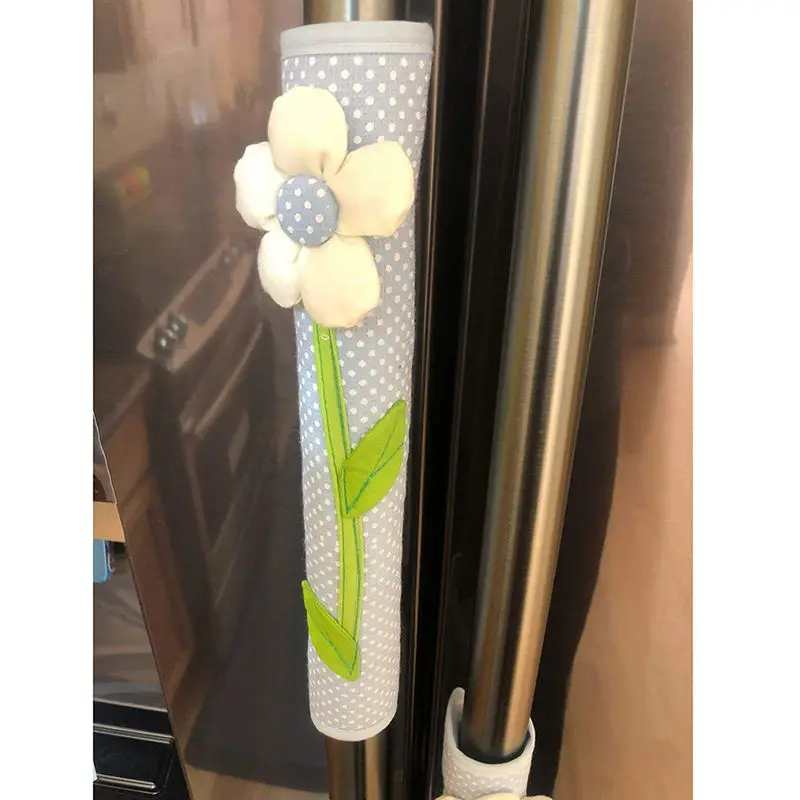 

1 Pair Refrigerator Door Handle Gloves Pastoral Flower Polka Dot Printed Door Handle Cover Home Kitchen Decoration Accessories