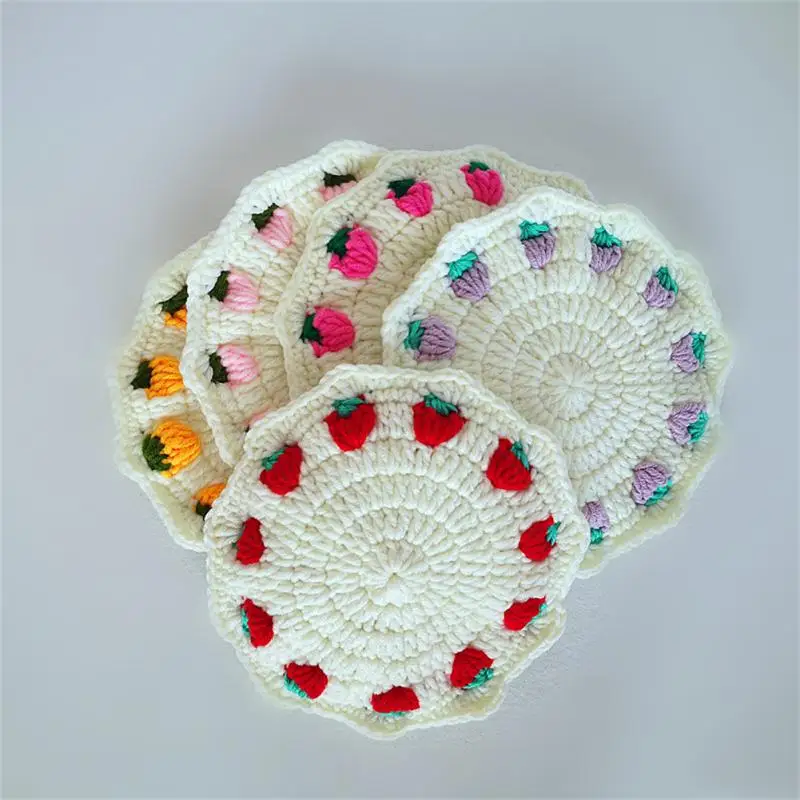 

Fashionable Table Pad Round Woven Coaster Non-slip Nordic Style Cup Bowl Mat Kitchen Accessories Home Decoration Durable Small